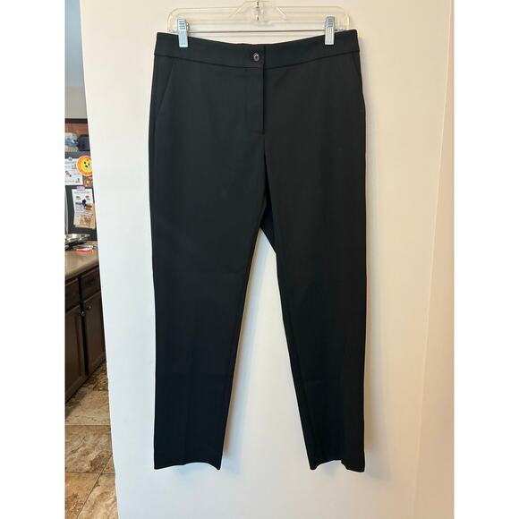 ETRO Black Flat Front Dress Pants Straight Leg Career Women's Size 44 US10 - Picture 1 of 8